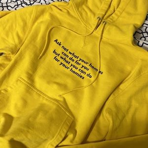 Yellow slogan hoodie